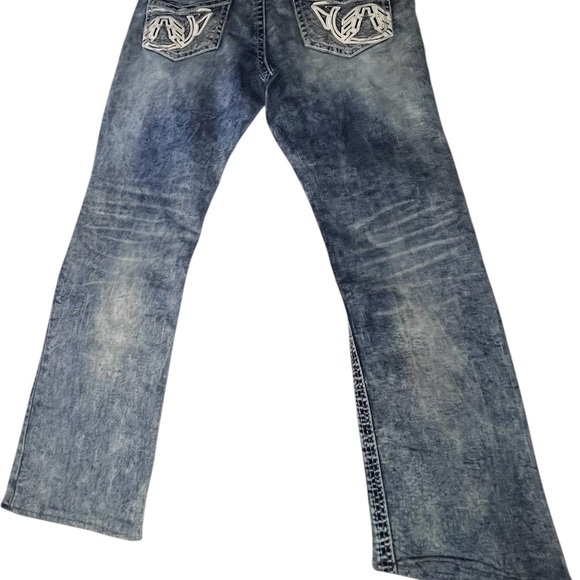 American Fighter Light Blue Denim Jeans - Picture 2 of 12